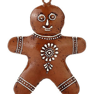 Metal Brown Gingerbread Man Ornament NEW
